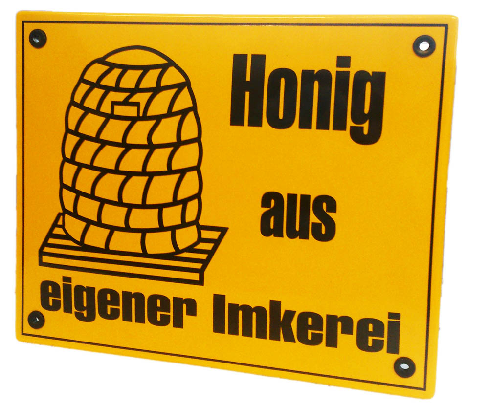 Honig vom Imker Blechschild Metallschild Schild gewölbt Tin Sign 20 x 30 cm