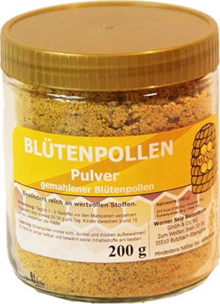 Blütenpollen Pulver 200 g im Glas