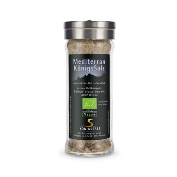 MediterranKönigsSalz GlasStreuer 65g aus kontr. biolog. Anbau